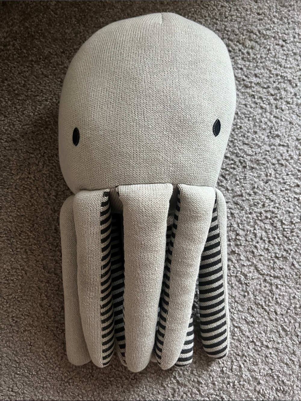 Pillowfort Knit Octopus Pillow in Cream and Black